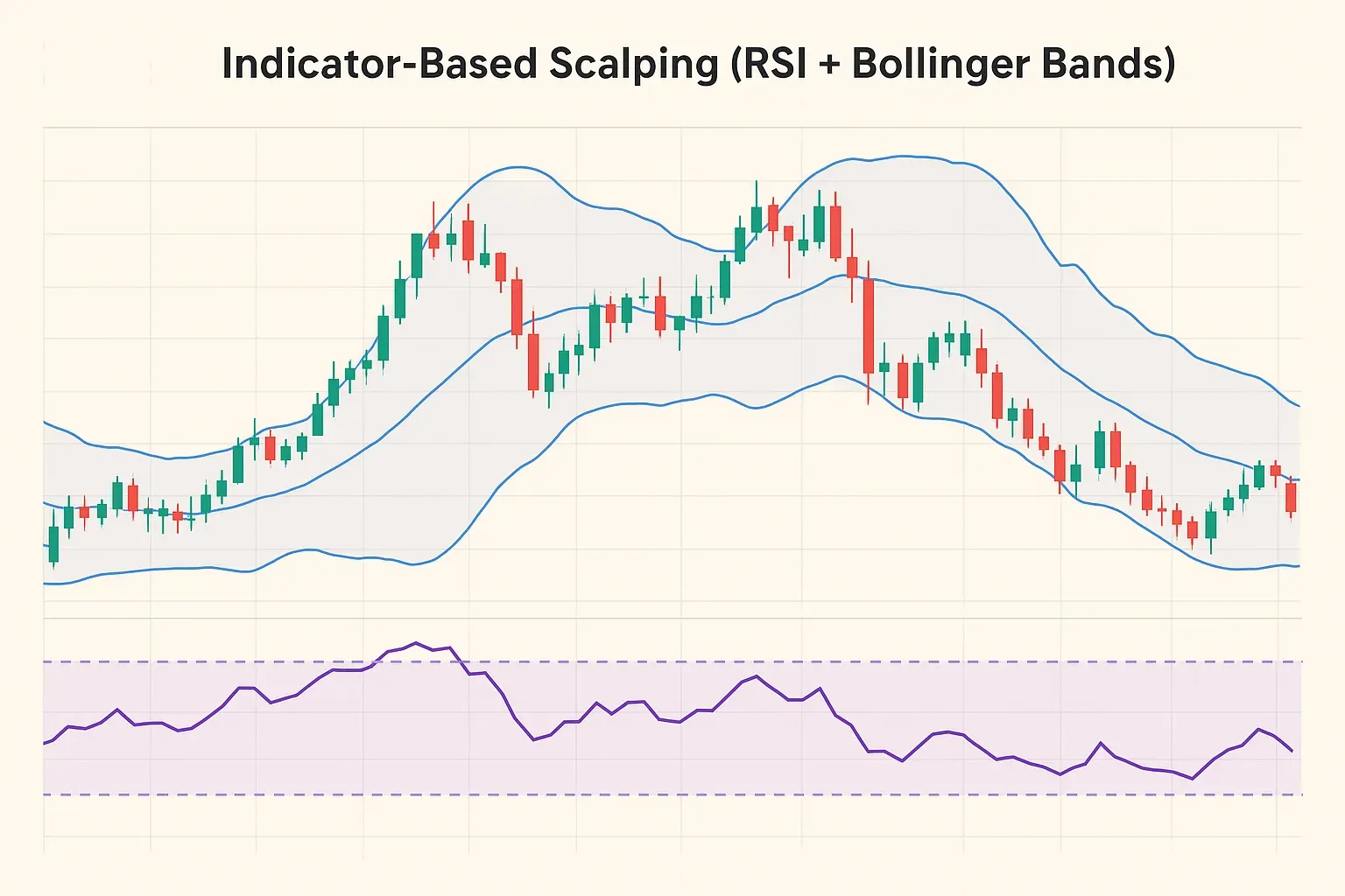 Indicator-based scalping combining RSI with Bollinger Bands