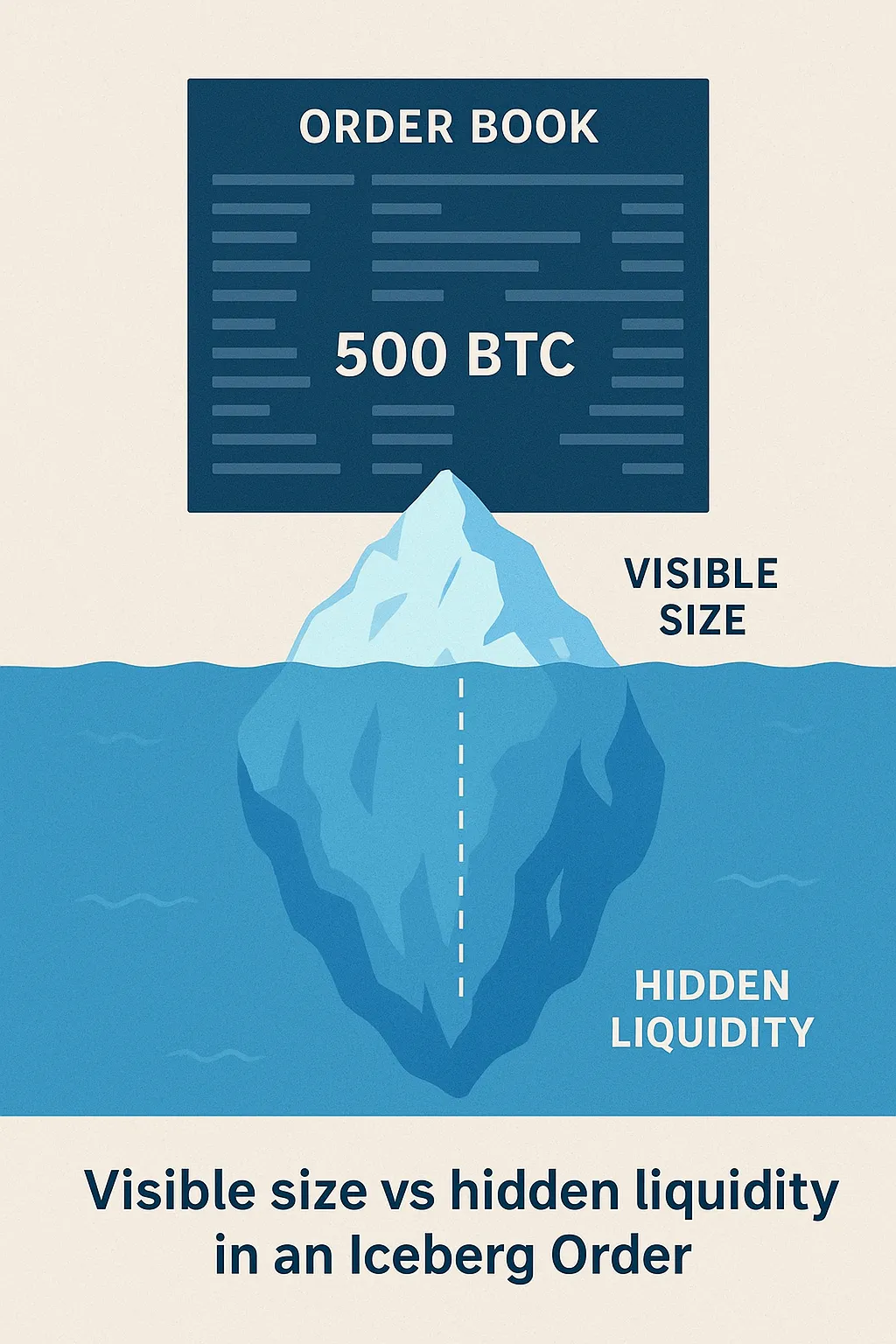 Visible size vs hidden liquidity in an iceberg order